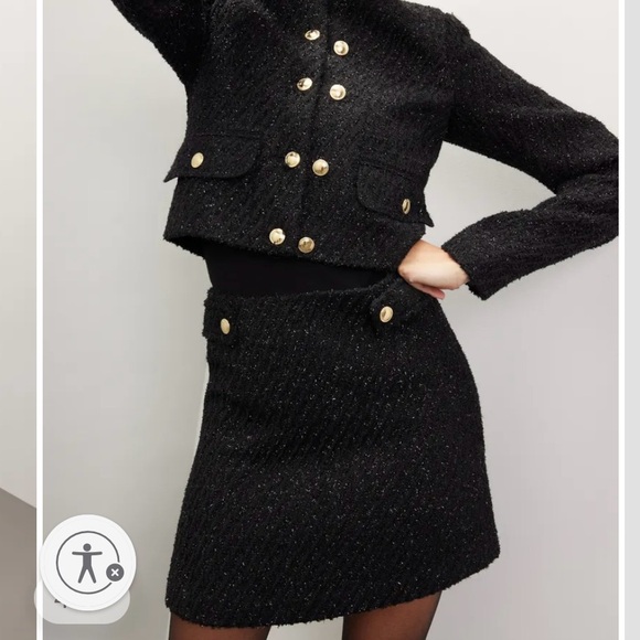 Michael Kors Black Tweed Sparkle Mini Skirt – Size 10 - Picture 12 of 14